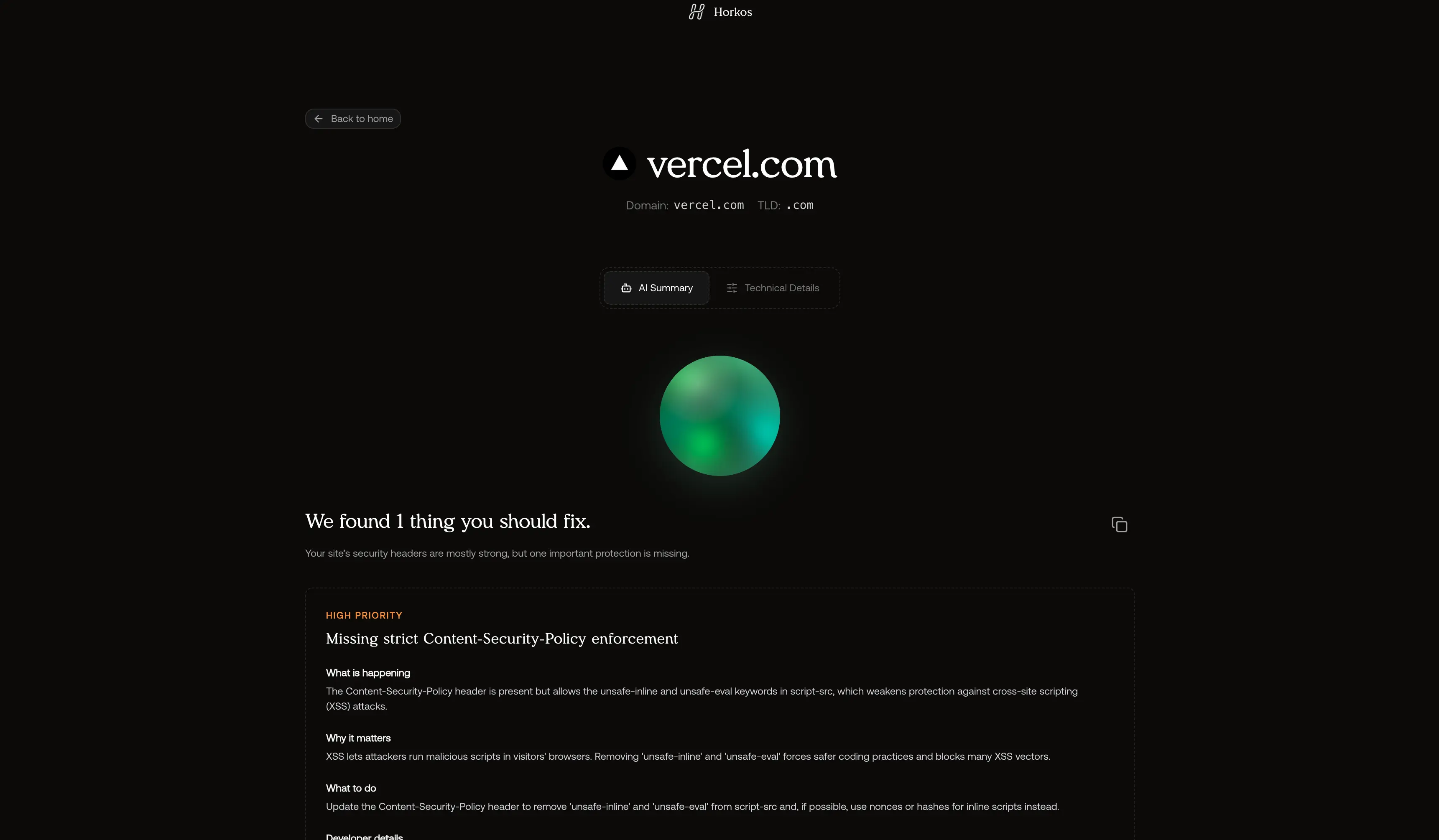 Horkos Audit AI screenshot